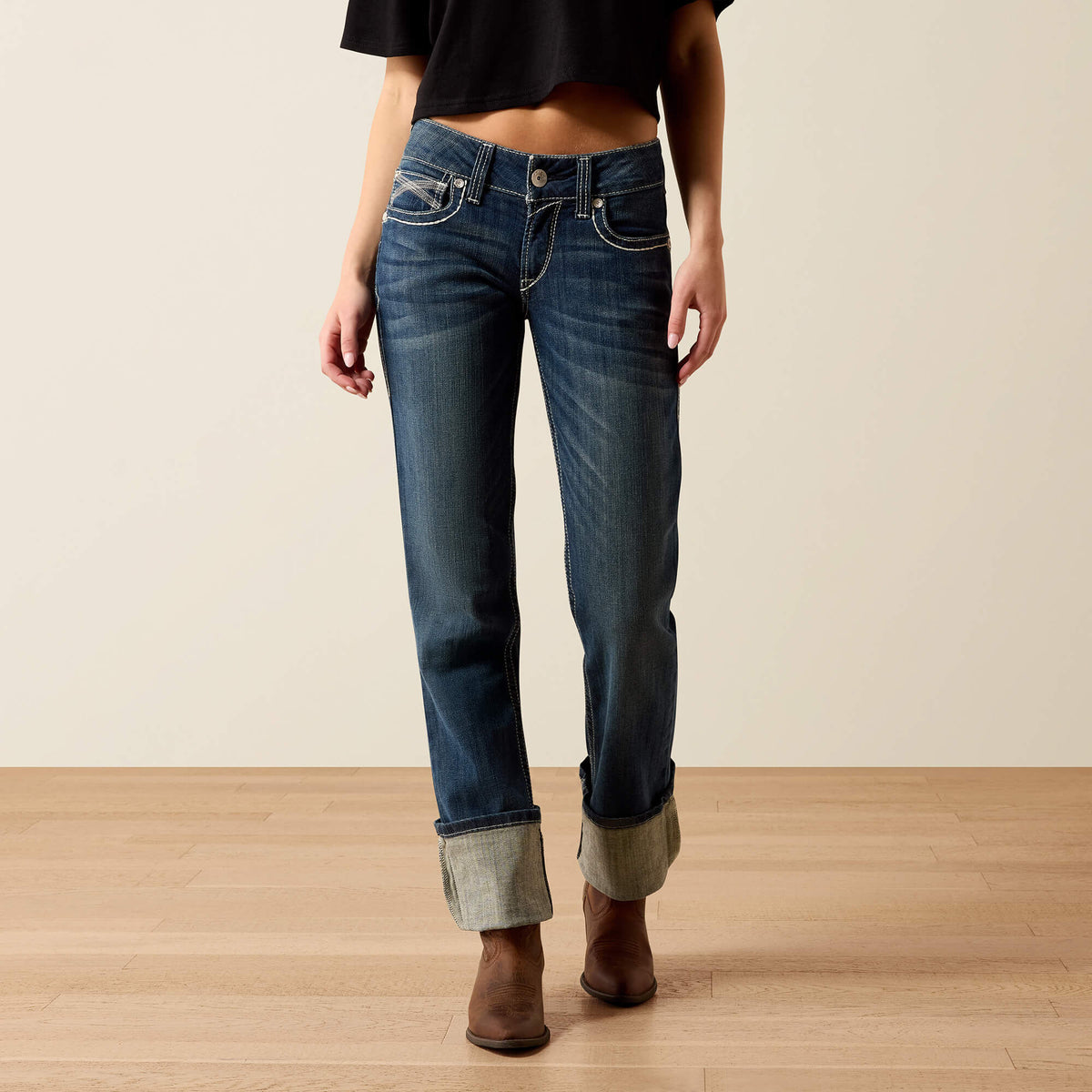 Women|Trends R.E.A.L. Mid Rise Stretch Ivy Stackable Straight Leg Jean | Ariat us