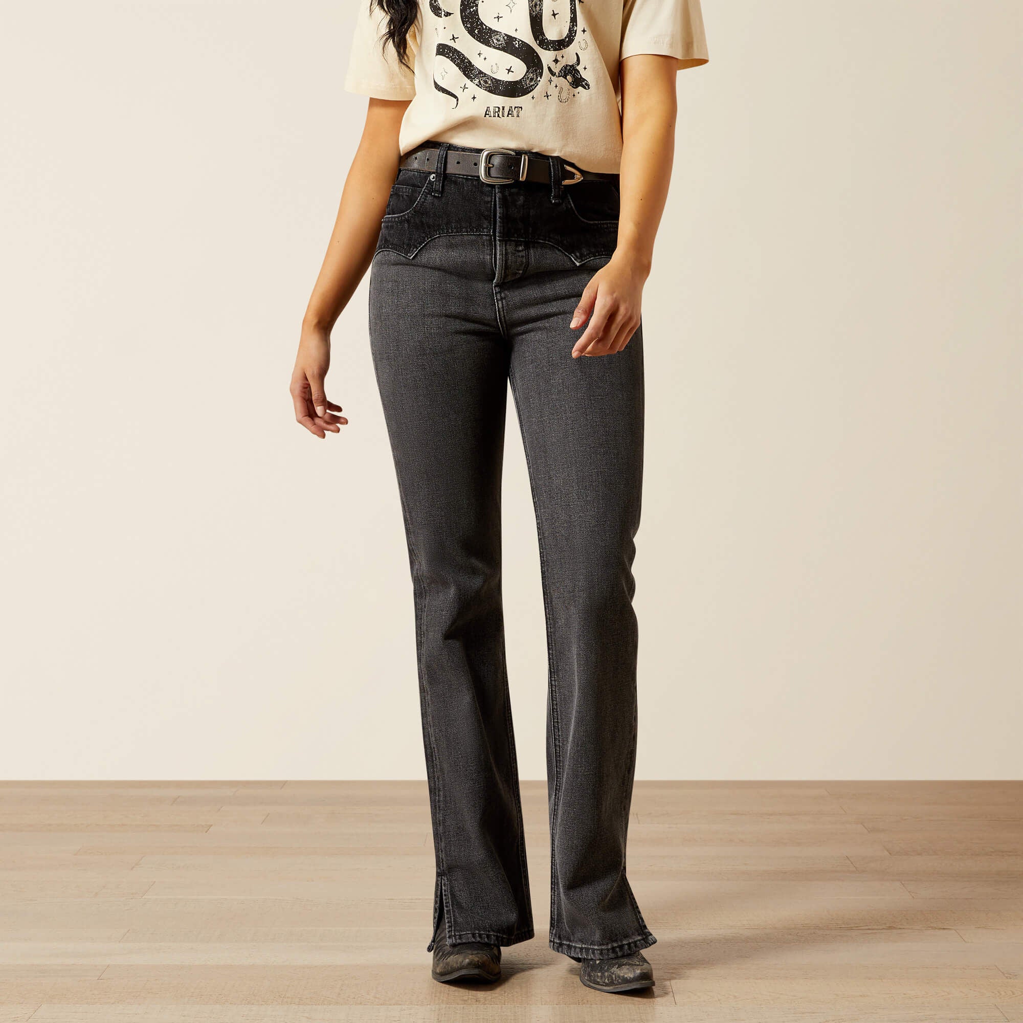 Women|Trends Ultra High Rise Cheyenne Yoke Tomboy Boot Cut Jean | Ariat on sale