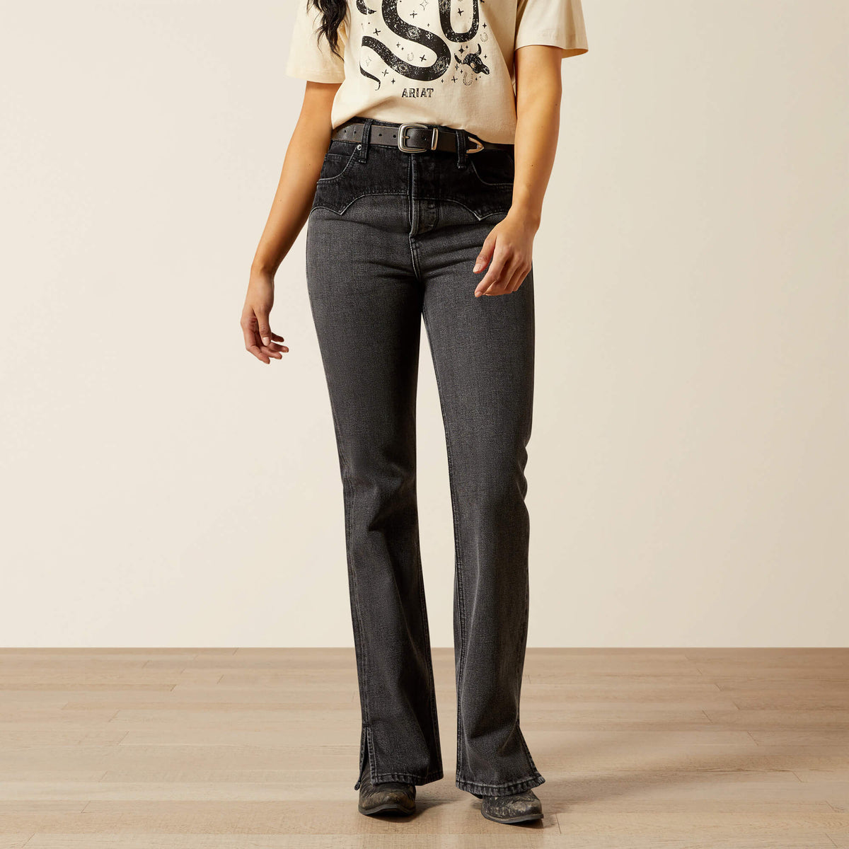 Women|Trends Ultra High Rise Cheyenne Yoke Tomboy Boot Cut Jean | Ariat on sale