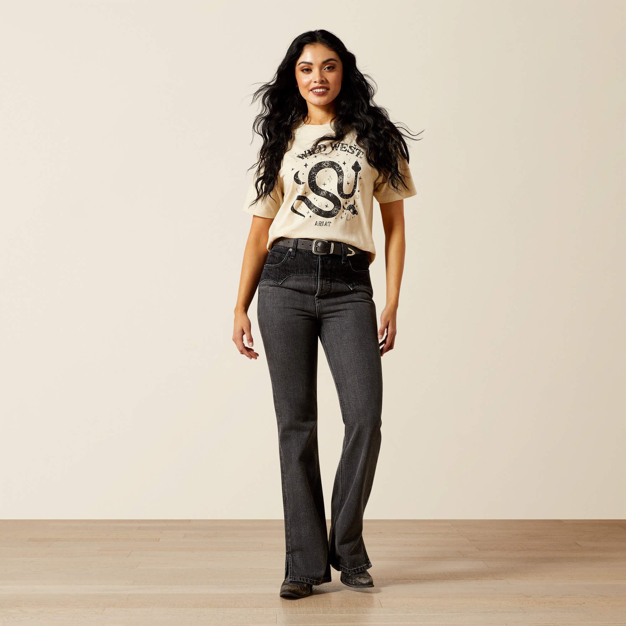 Women|Trends Ultra High Rise Cheyenne Yoke Tomboy Boot Cut Jean | Ariat on sale