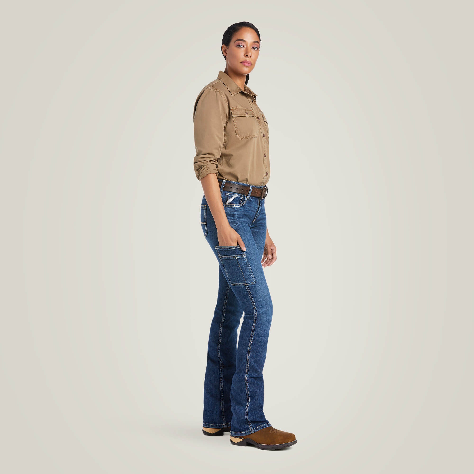Women Rebar Work Flex Perfect Rise Riveter Boot Cut Jean | Ariat for sale