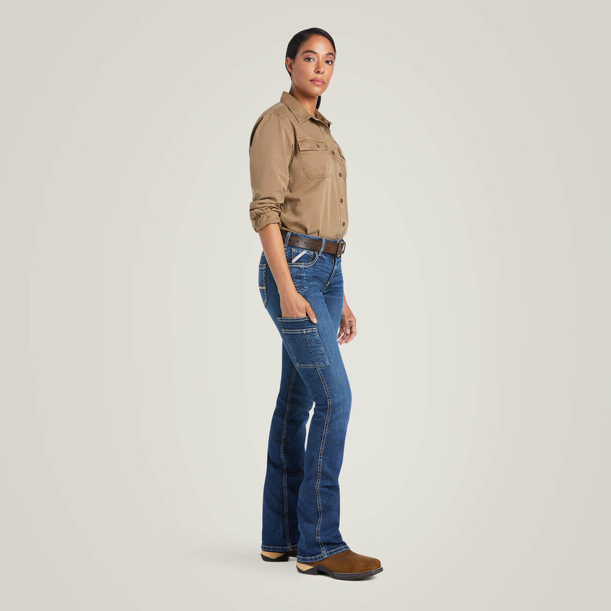 Women Rebar Work Flex Perfect Rise Riveter Boot Cut Jean | Ariat for sale