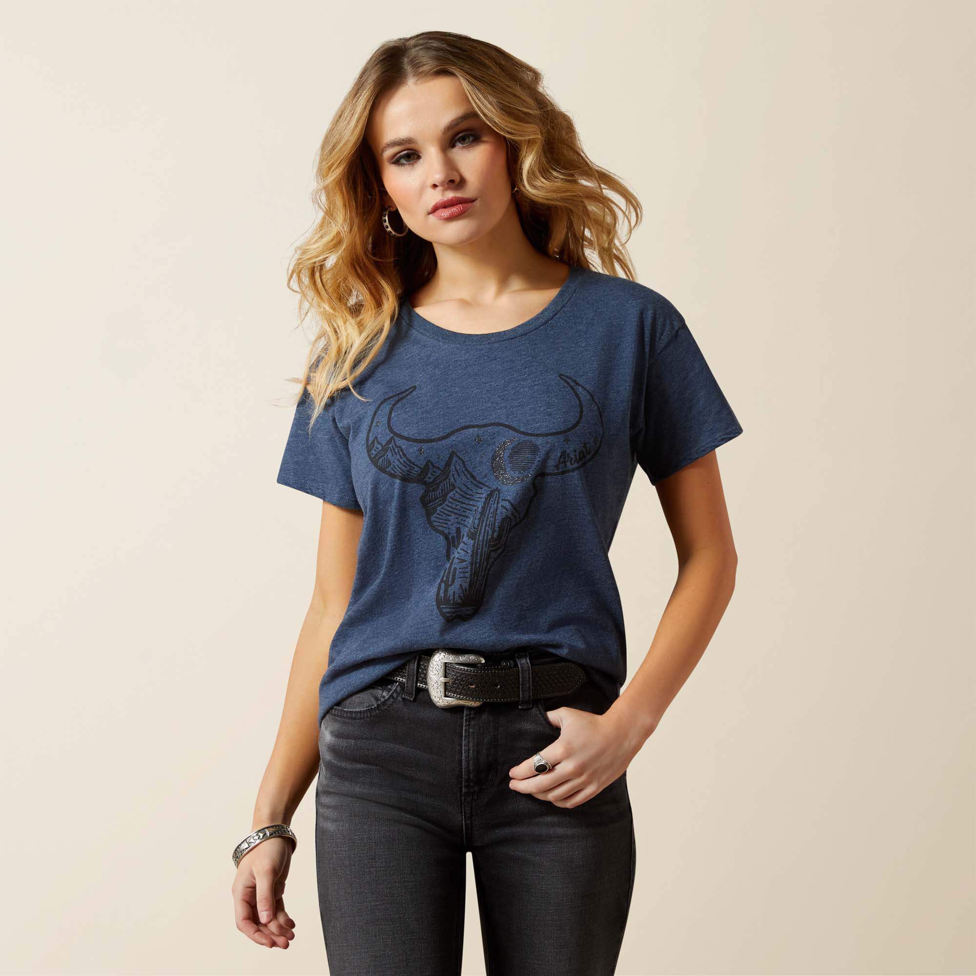 Women Ariat Bull Night Sky T-Shirt | Ariat
