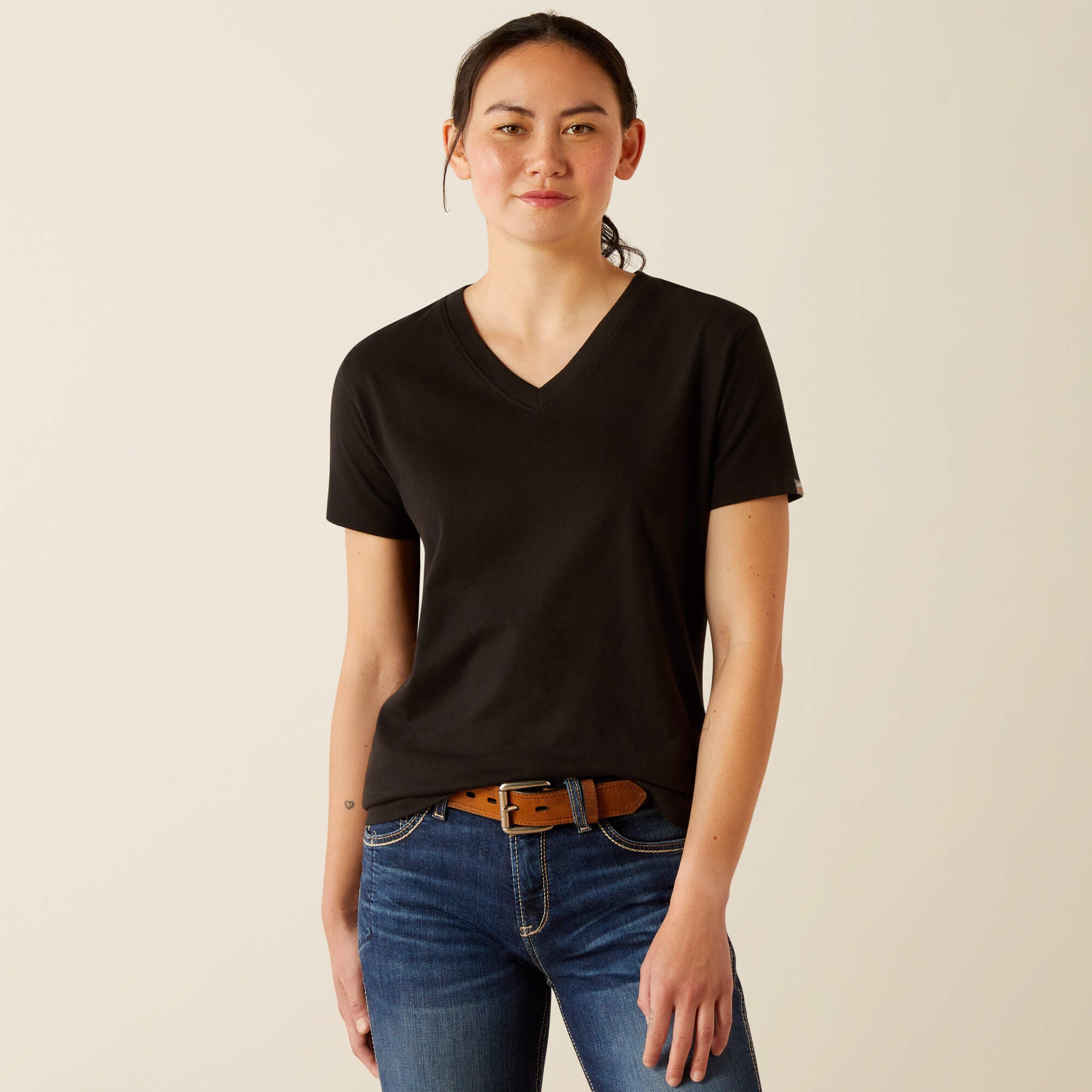 Women Rebar Cotton Strong Standard V-Neck T-Shirt | Ariat Discount