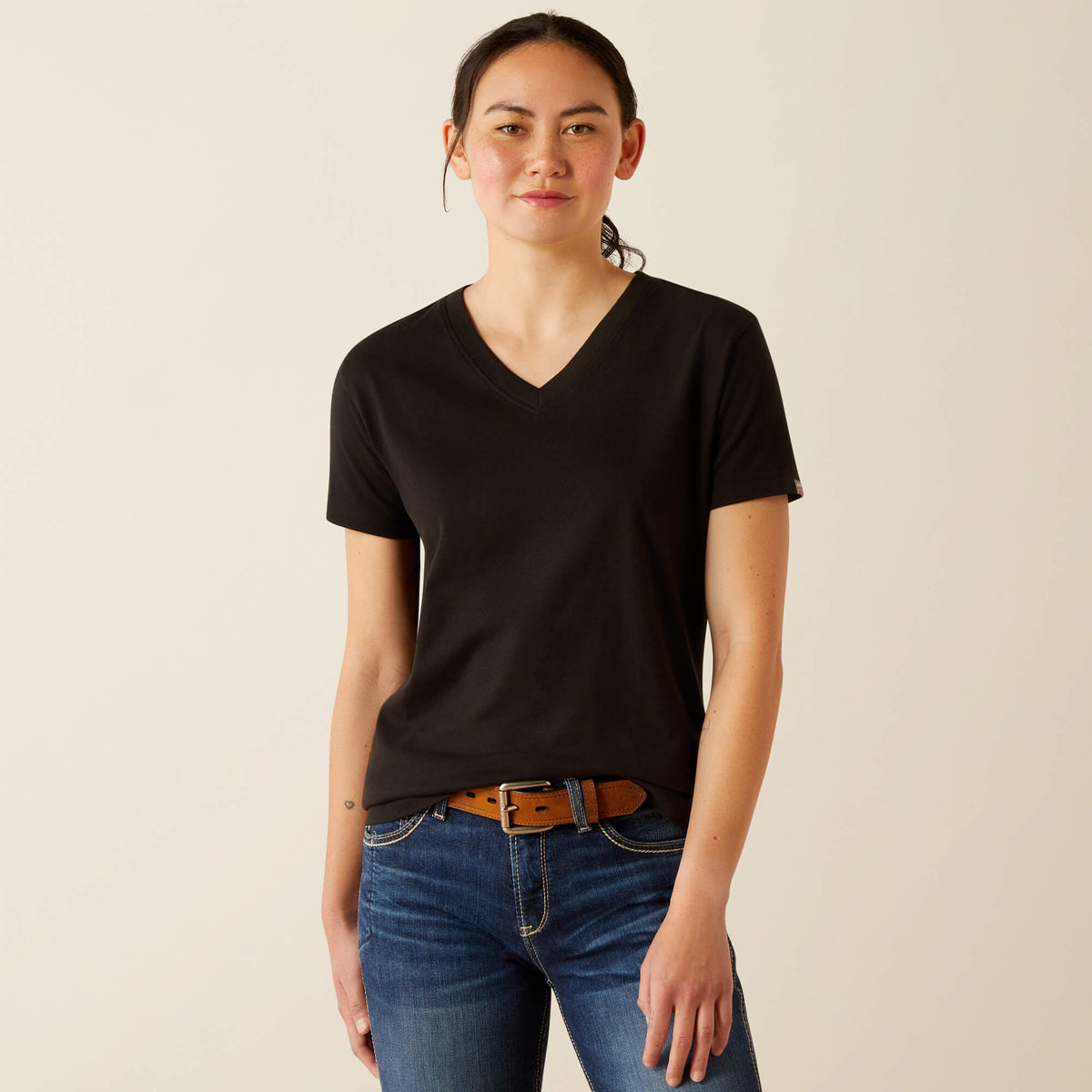 Women Rebar Cotton Strong Standard V-Neck T-Shirt | Ariat Discount