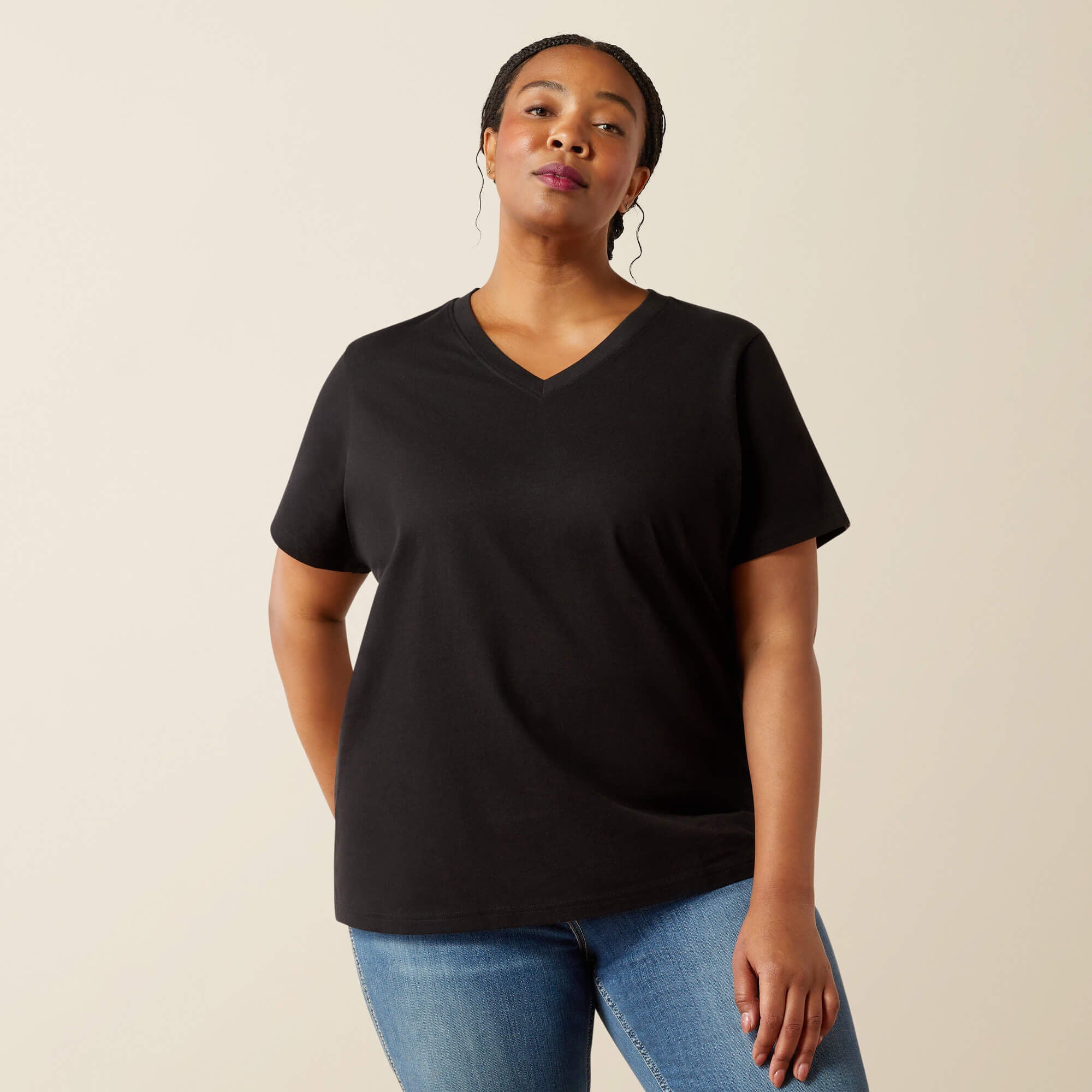 Women Rebar Cotton Strong Standard V-Neck T-Shirt | Ariat Discount