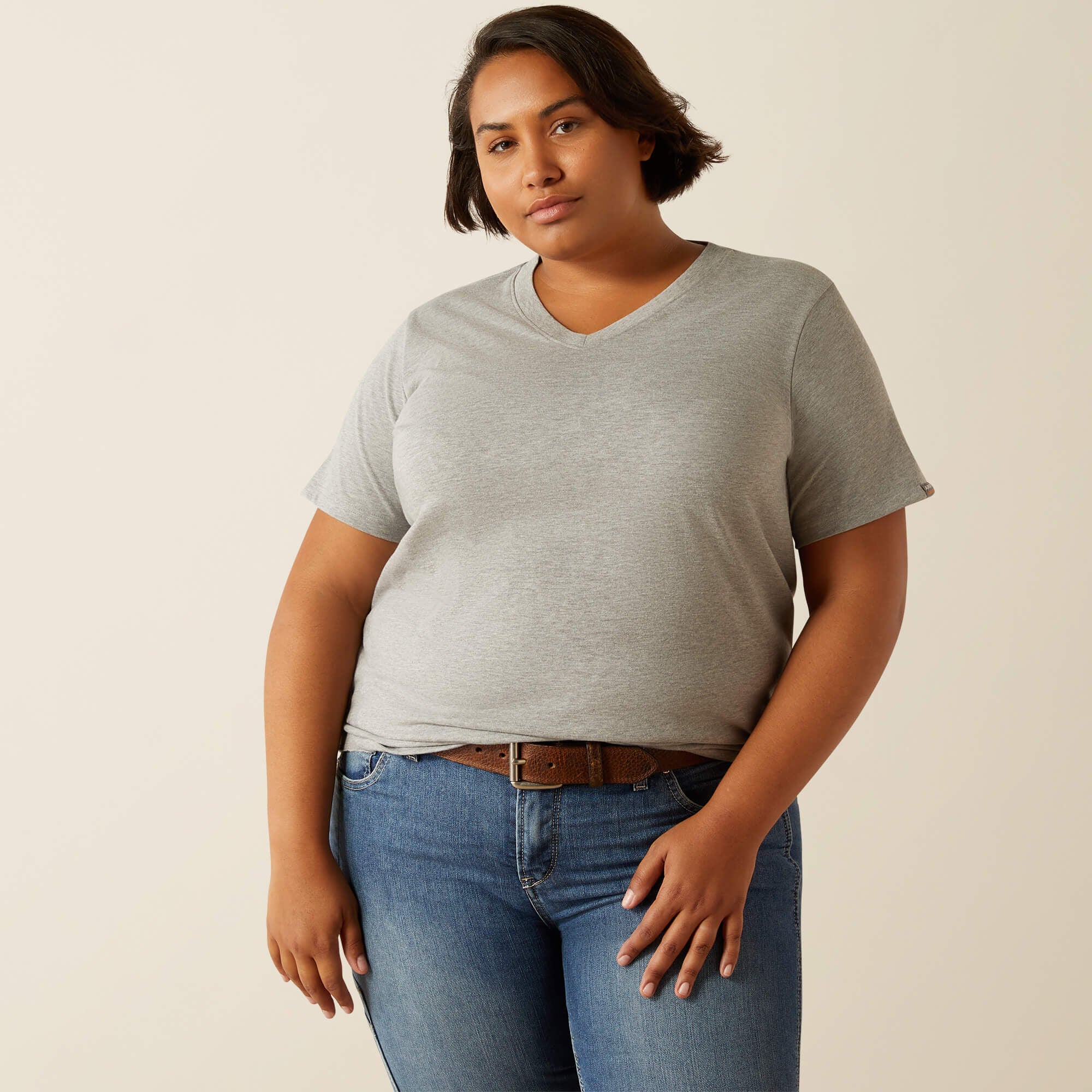 Women Rebar Cotton Strong Standard V-Neck T-Shirt | Ariat near me