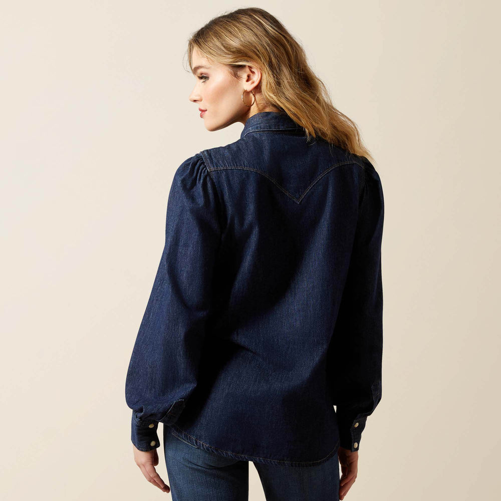 Women|Trends Puff Sleeve Denim Snap Shirt | Ariat on sale