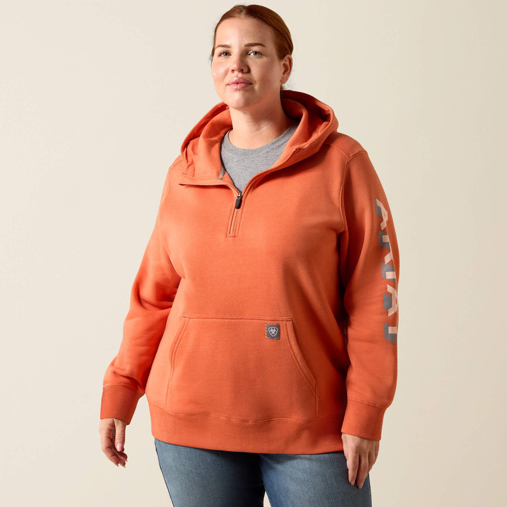 Women Rebar Lightweight Logo 1/2 Zip Hoodie | Ariat