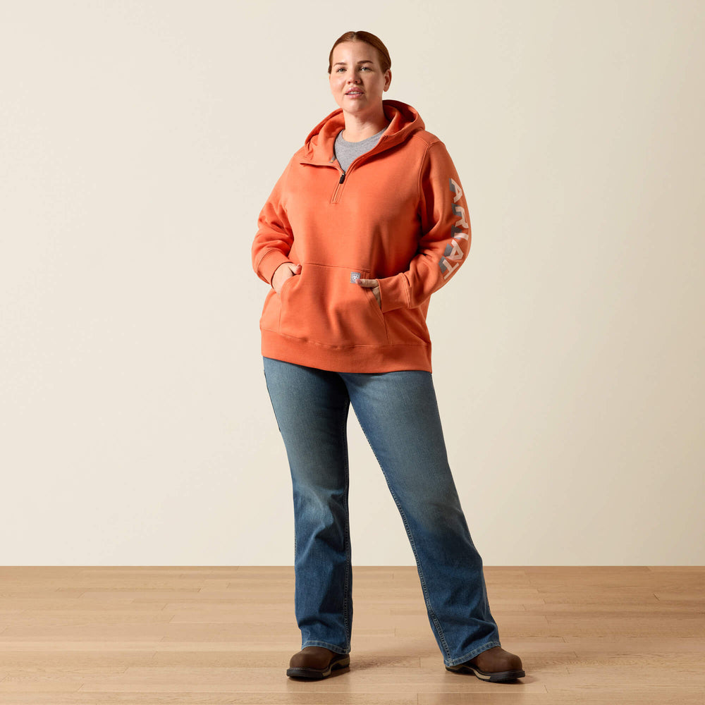 Women Rebar Lightweight Logo 1/2 Zip Hoodie | Ariat