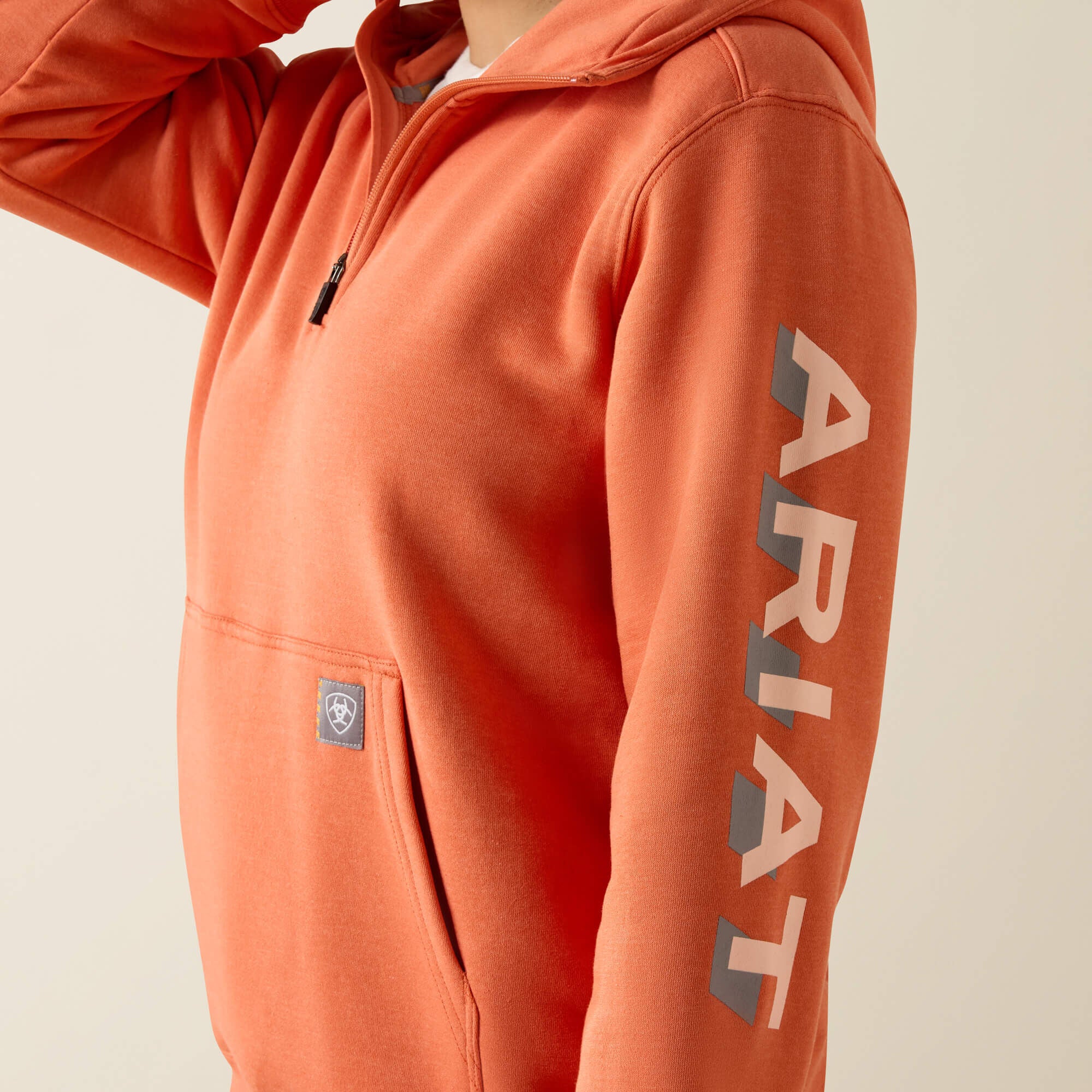 Women Rebar Lightweight Logo 1/2 Zip Hoodie | Ariat