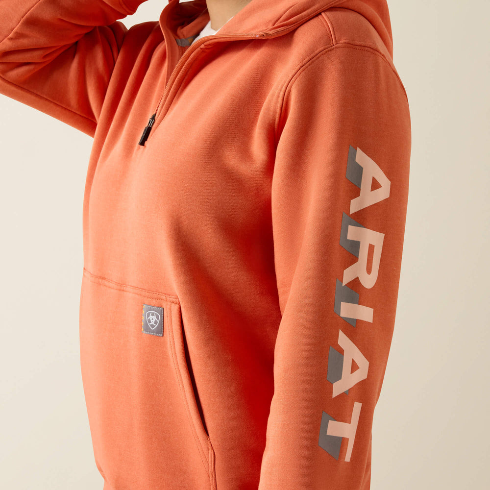 Women Rebar Lightweight Logo 1/2 Zip Hoodie | Ariat