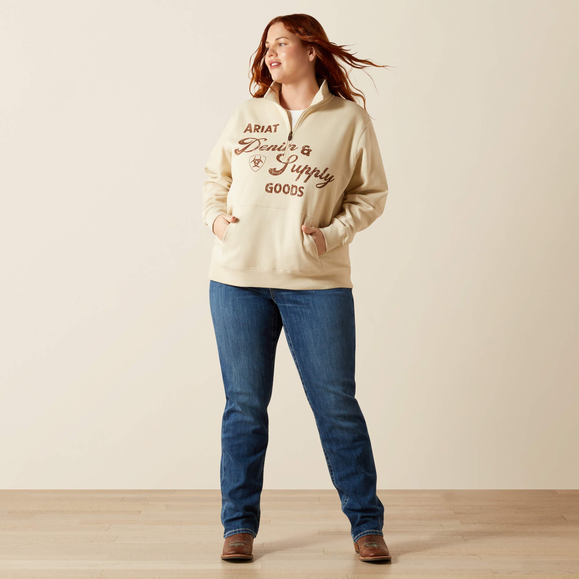Women Denim and Supply 1/2 Zip Sweatshirt | Ariat us