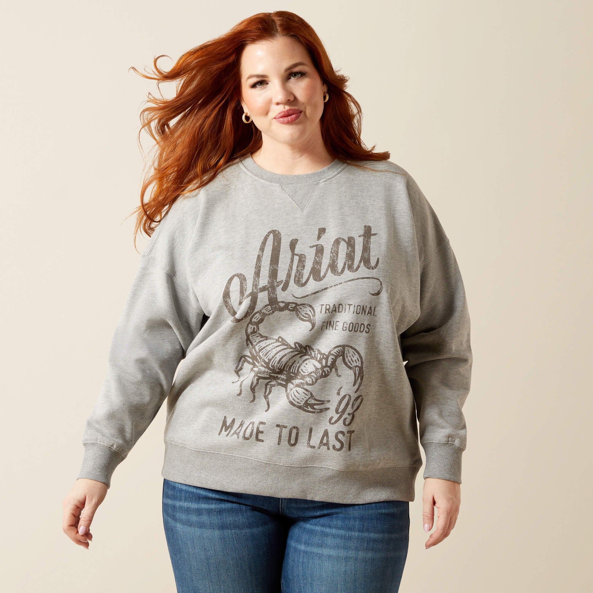 Women Scorpion Script Oversized Sweatshirt | Ariat near me