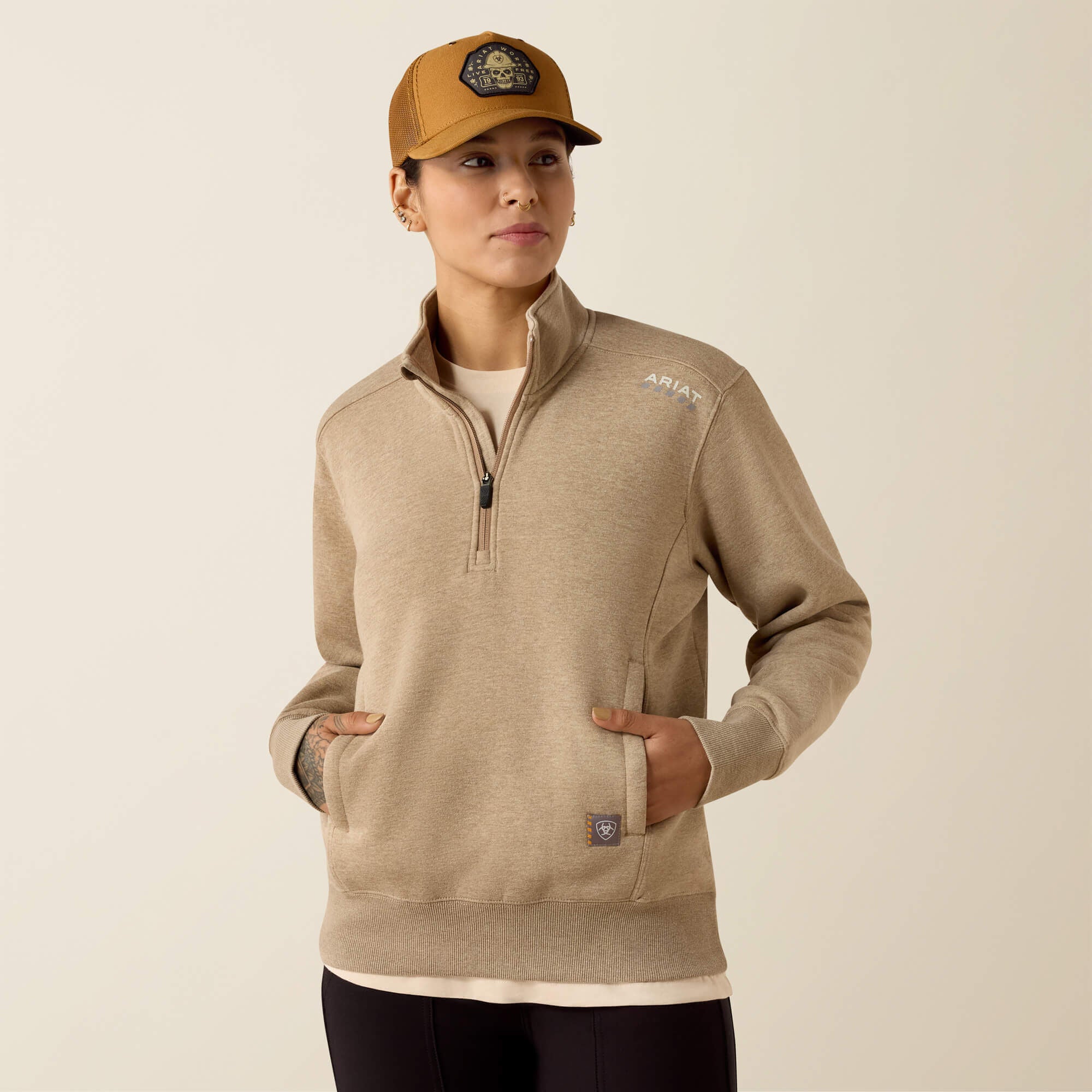 Women Rebar Lightweight Mock 1/2 Zip Sweatshirt | Ariat us