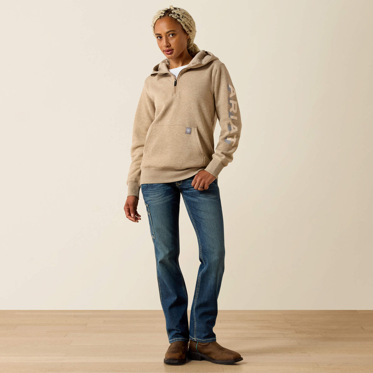 Women Rebar Lightweight Logo 1/2 Zip Hoodie | Ariat near me