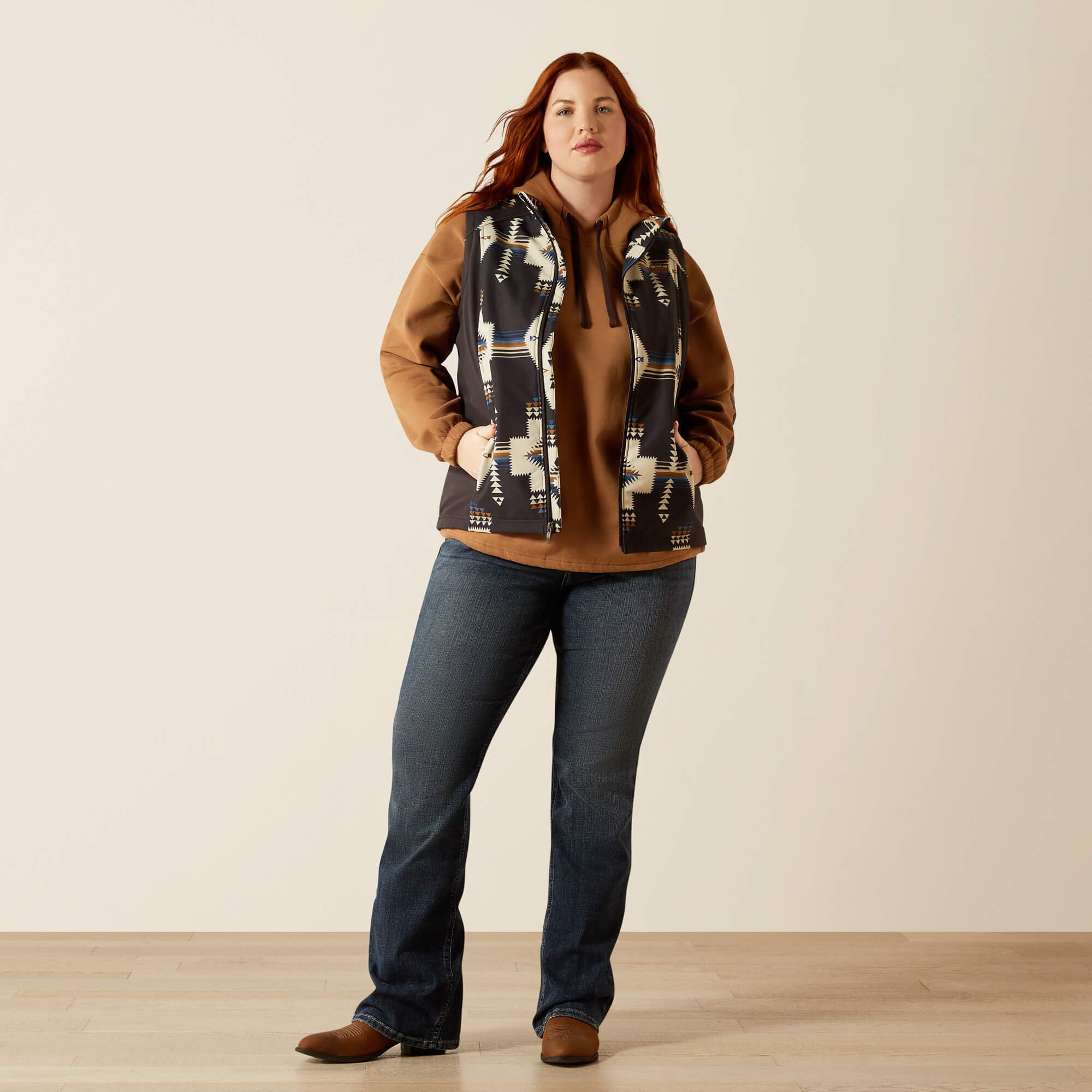 Women Ariat Logo Softshell Print Vest | Ariat us