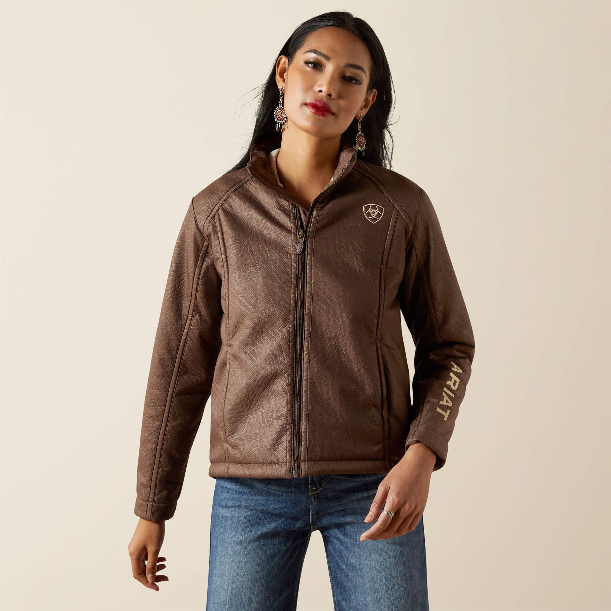 Women|Trends Ariat Logo Softshell Faux Leather Jacket | Ariat us