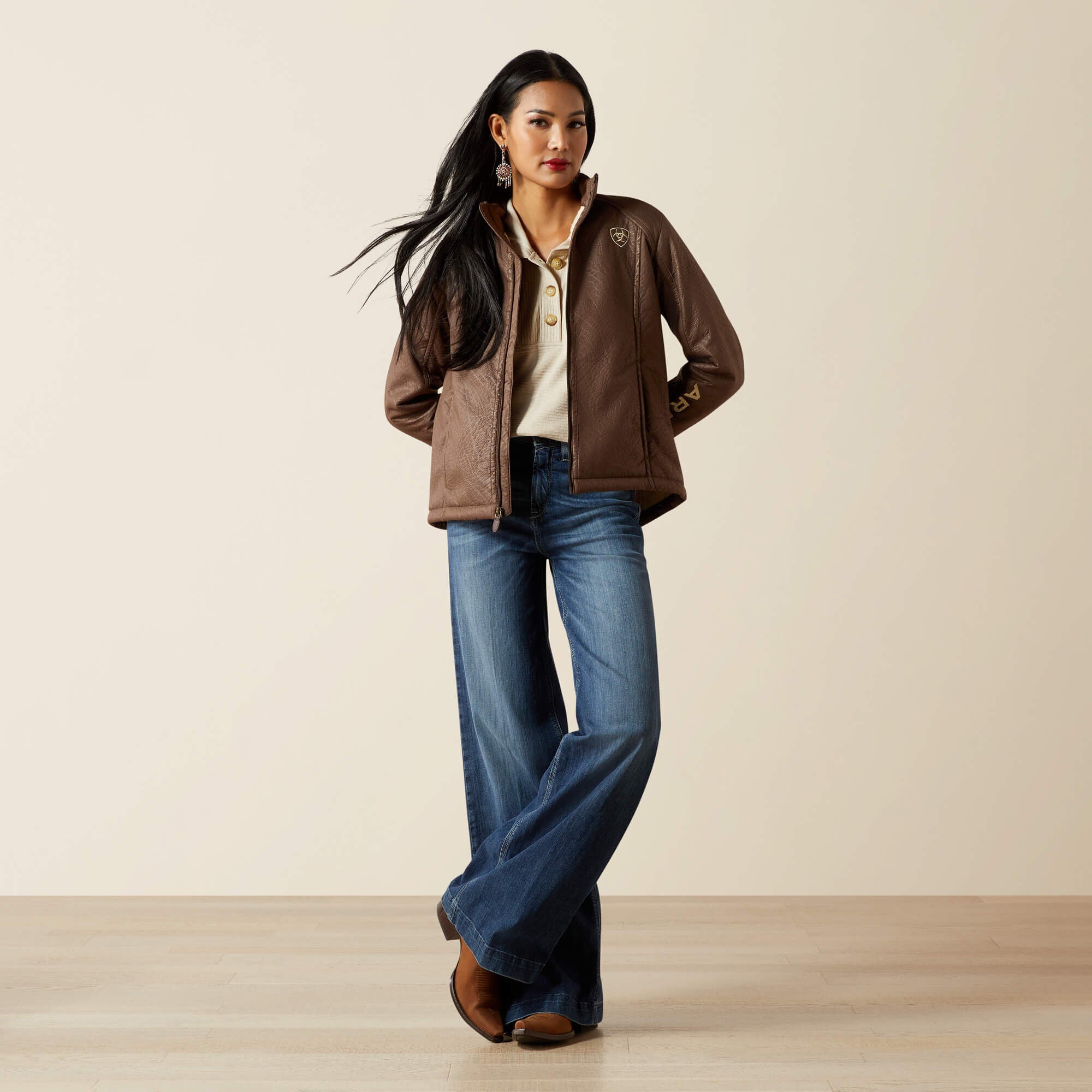 Women|Trends Ariat Logo Softshell Faux Leather Jacket | Ariat us