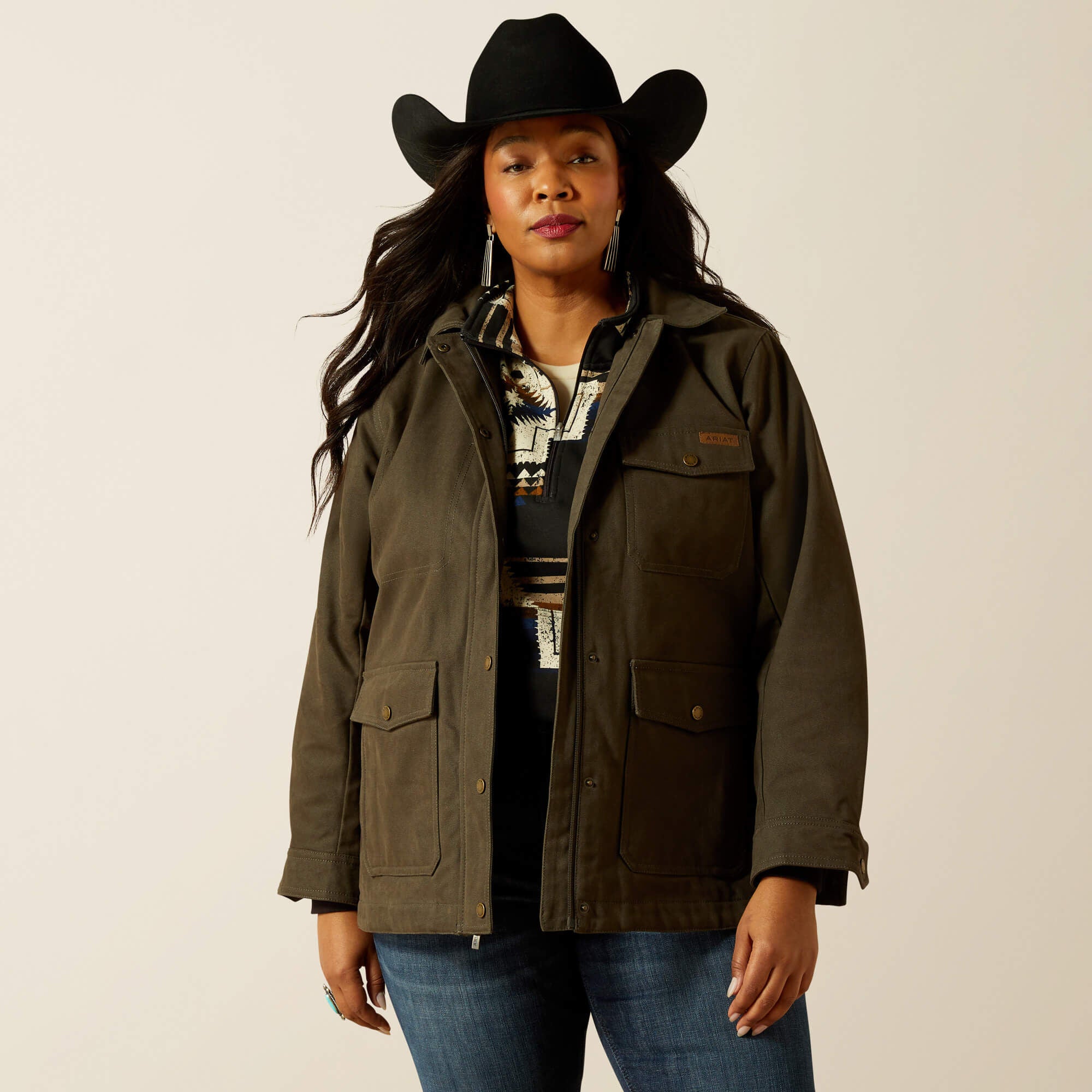 Women Western Canvas Chore Jacket | Ariat for sale