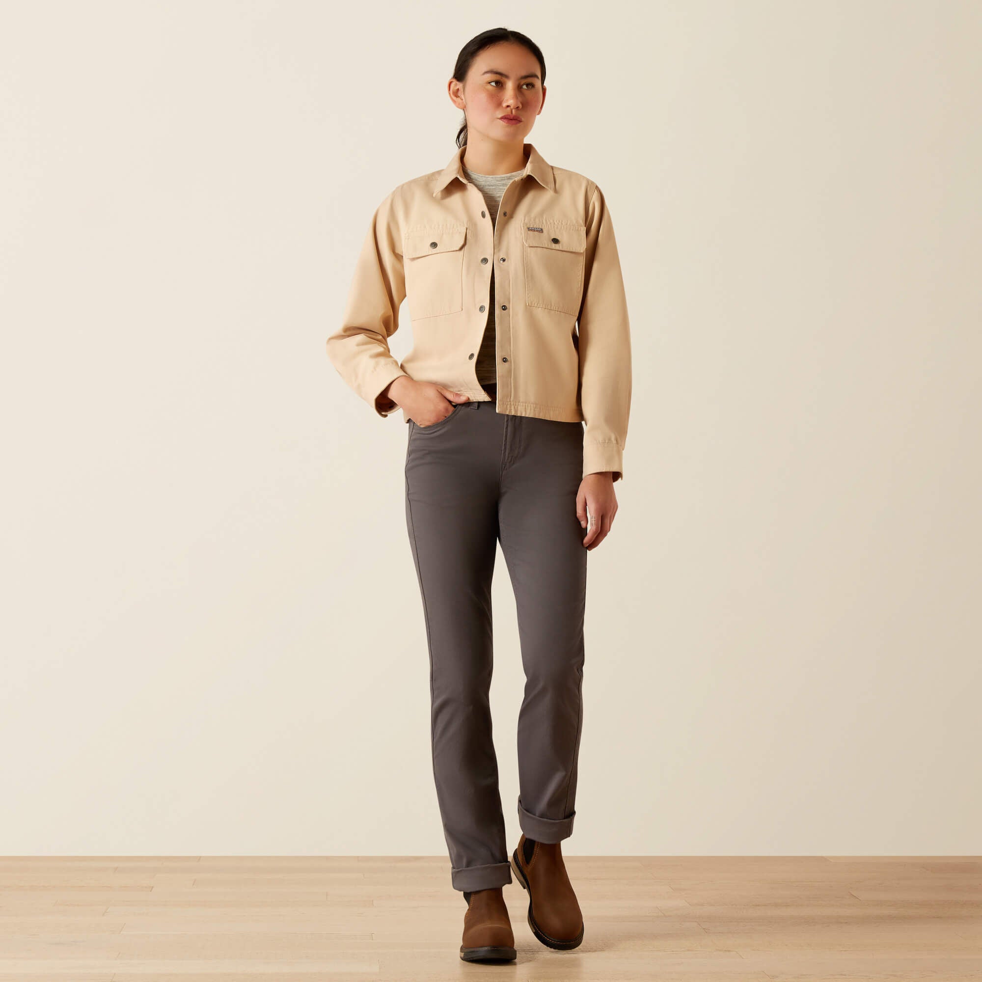 Women Rebar Cropped Woven Shirt Jacket | Ariat for sale
