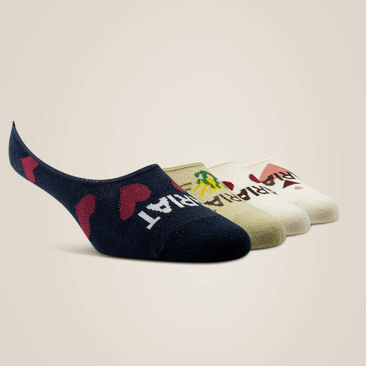 Women No Slip No Show Sock 2 Pair Multi Color Pack | Ariat for sale