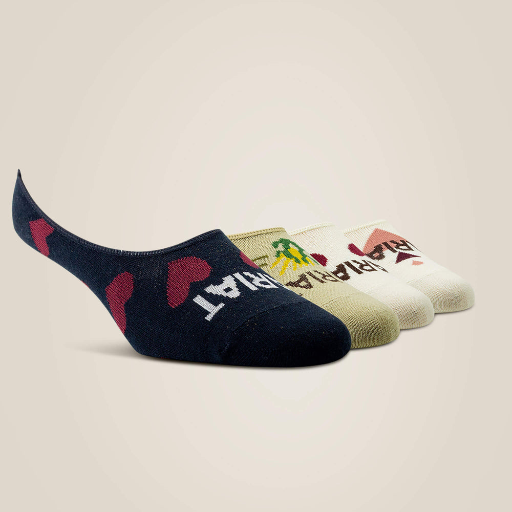 Women No Slip No Show Sock 2 Pair Multi Color Pack | Ariat for sale