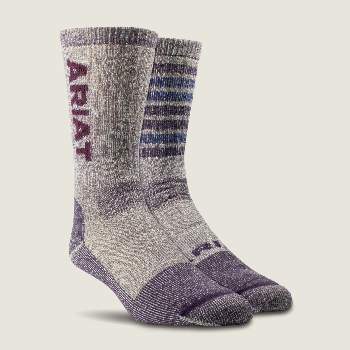 Women Midweight Merino Wool Blend Steel Toe Work Sock 2 Pair Multi Color Pack | Ariat