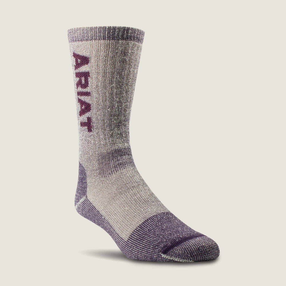 Women Midweight Merino Wool Blend Steel Toe Work Sock 2 Pair Multi Color Pack | Ariat