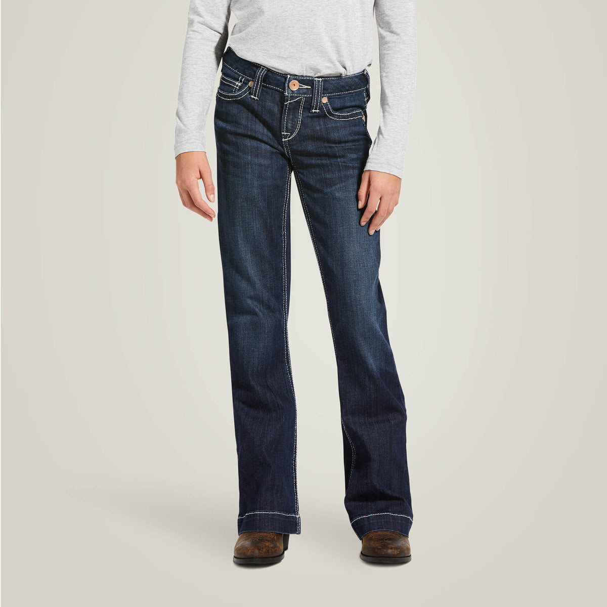 Kids Trouser Mid Rise Stretch Ella Wide Leg Jean | Ariat us