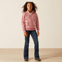 Kids Bronc Scene 1/4 Zip Sweatshirt | Ariat Online