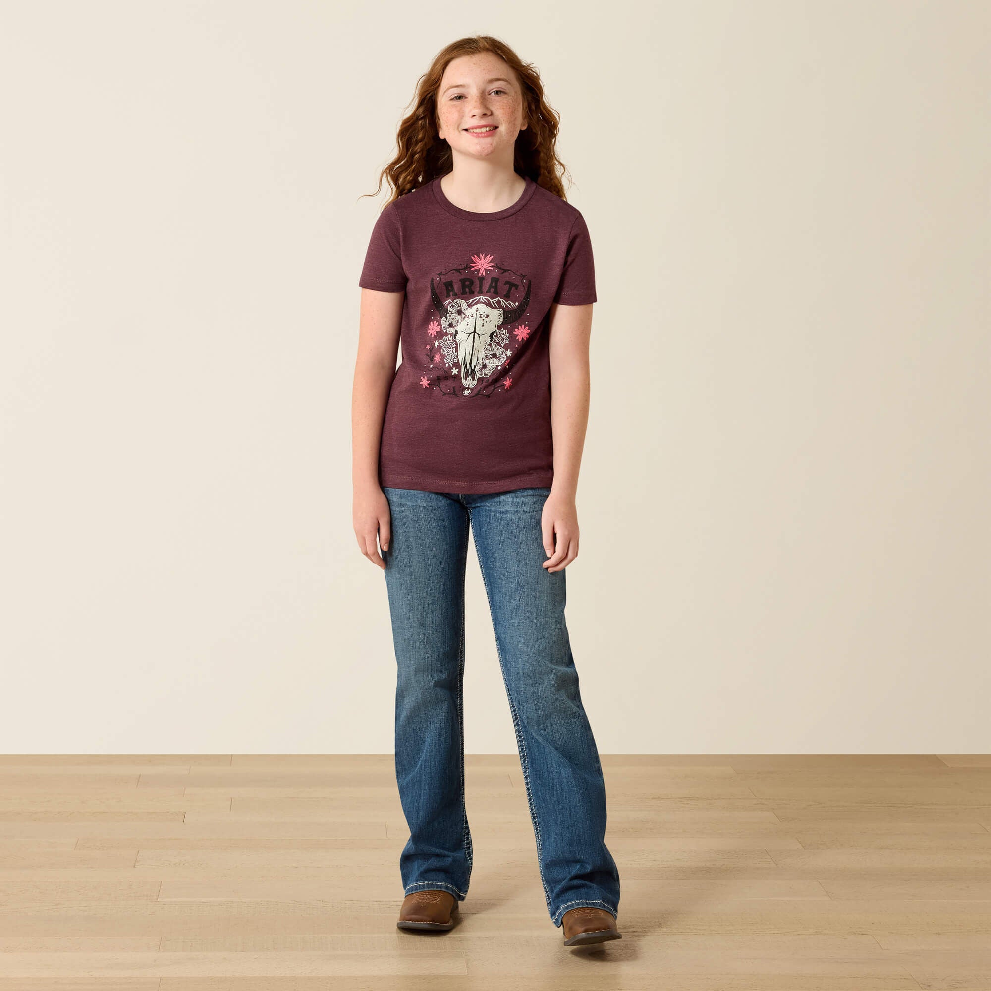 Kids Ariat Skulls Florals T-Shirt | Ariat Outlet