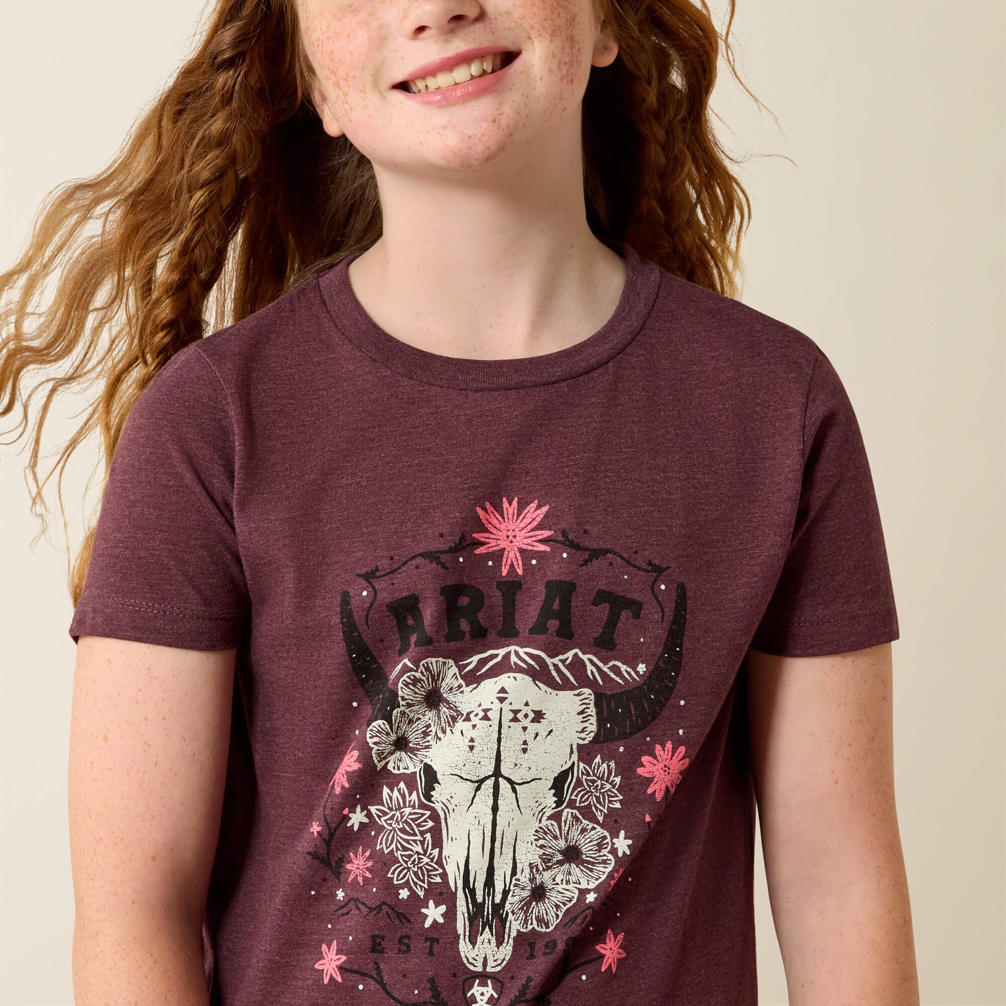 Kids Ariat Skulls Florals T-Shirt | Ariat Outlet