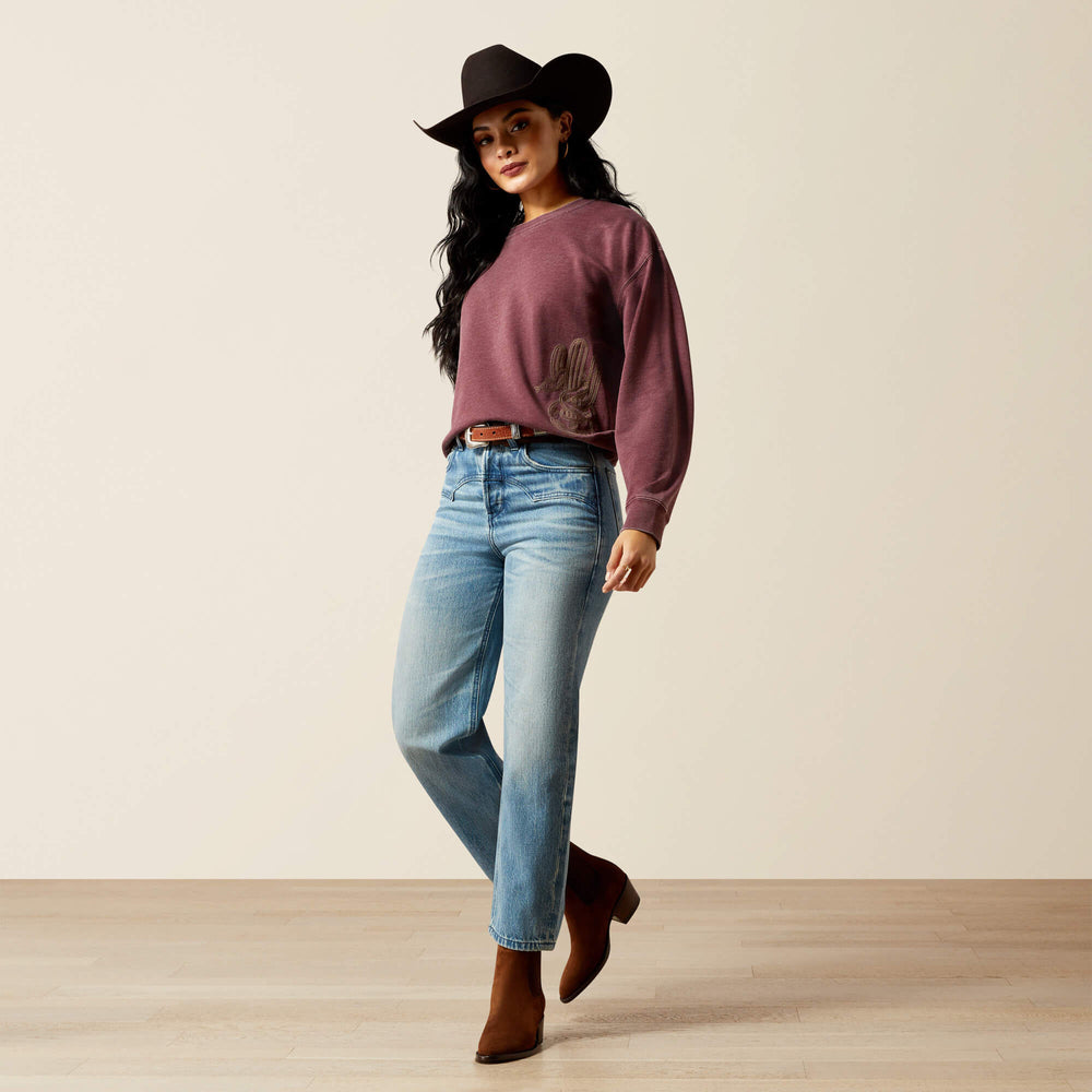 Trends Ultra High Rise Cheyenne Yoke Tomboy Straight Leg Jean | Ariat for sale